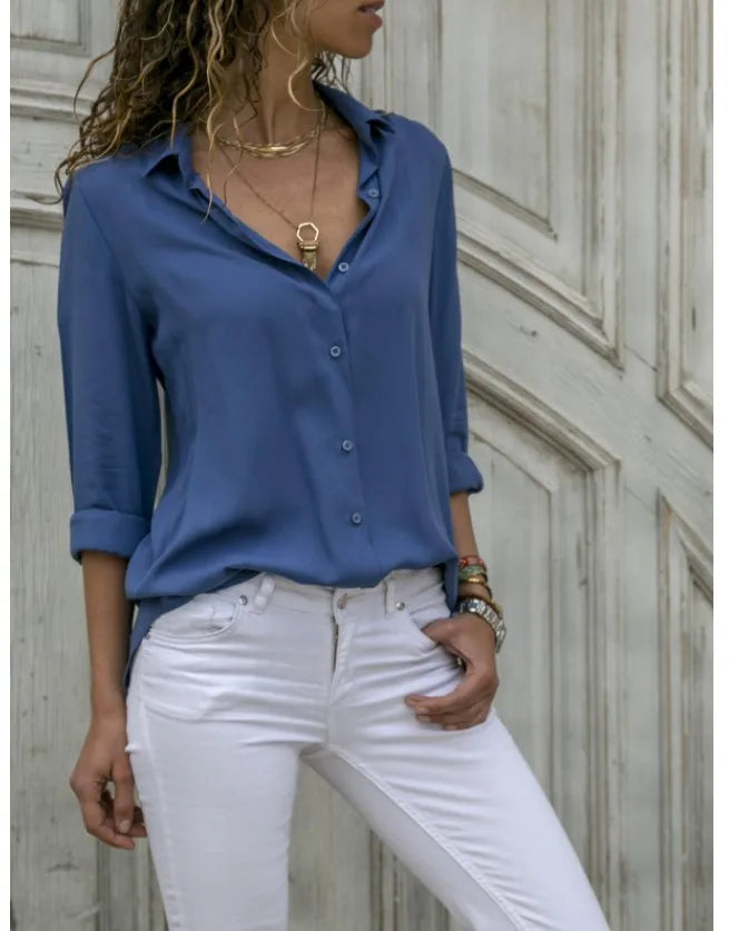 Camisa Feminina Premium em Chiffon — Elegância Moderna para um Estilo Sofisticado