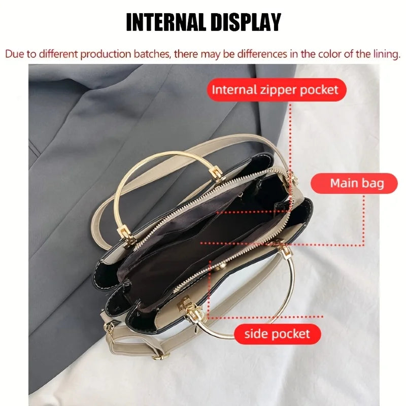 Bolsa Feminina Elegante com Franjas e Bolsos Internos – Uso Diário
