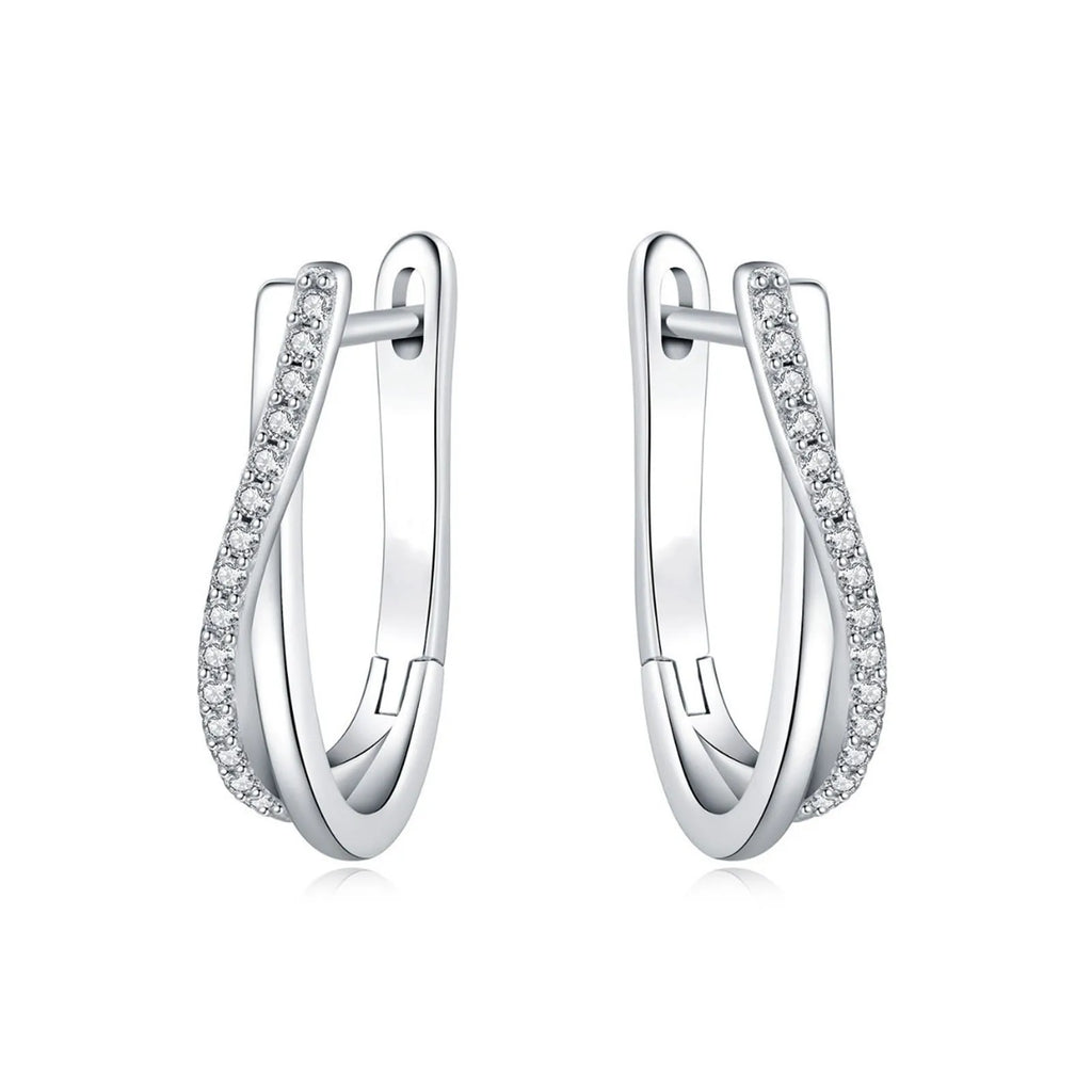Brincos de Argola em Prata Lei 925 com Zircónia