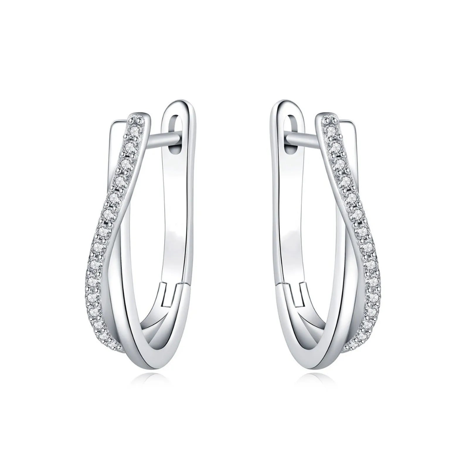 Brincos de Argola em Prata Lei 925 com Zircónia