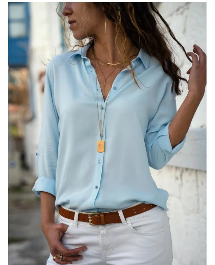 Camisa Feminina Premium em Chiffon — Elegância Moderna para um Estilo Sofisticado