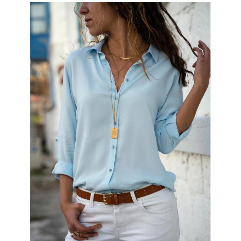 Camisa Feminina Premium em Chiffon — Elegância Moderna para um Estilo Sofisticado