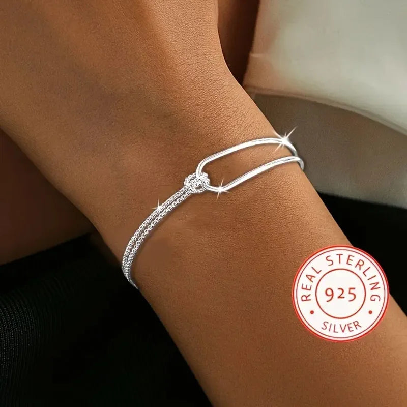 Pulseira de Prata Lei 925 Minimalista - Joia Feminina Elegante