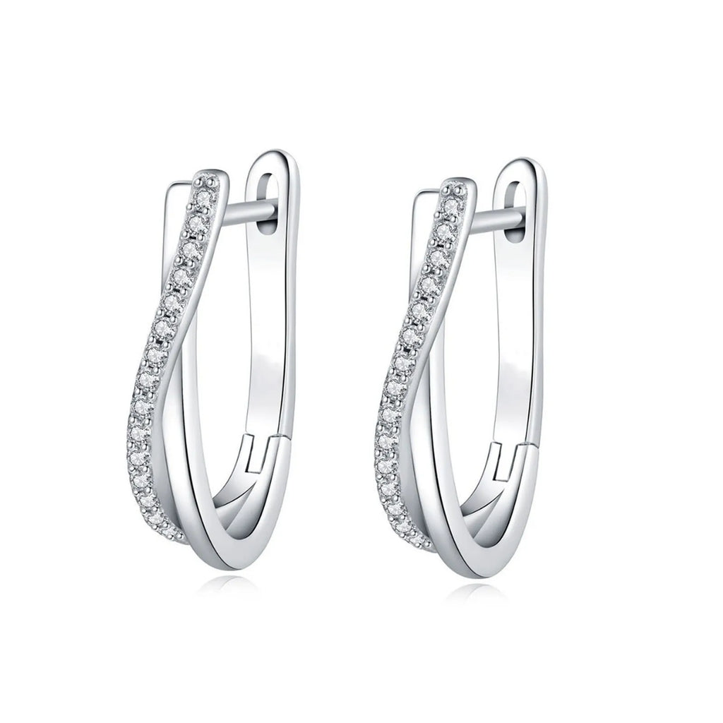 Brincos de Argola em Prata Lei 925 com Zircónia