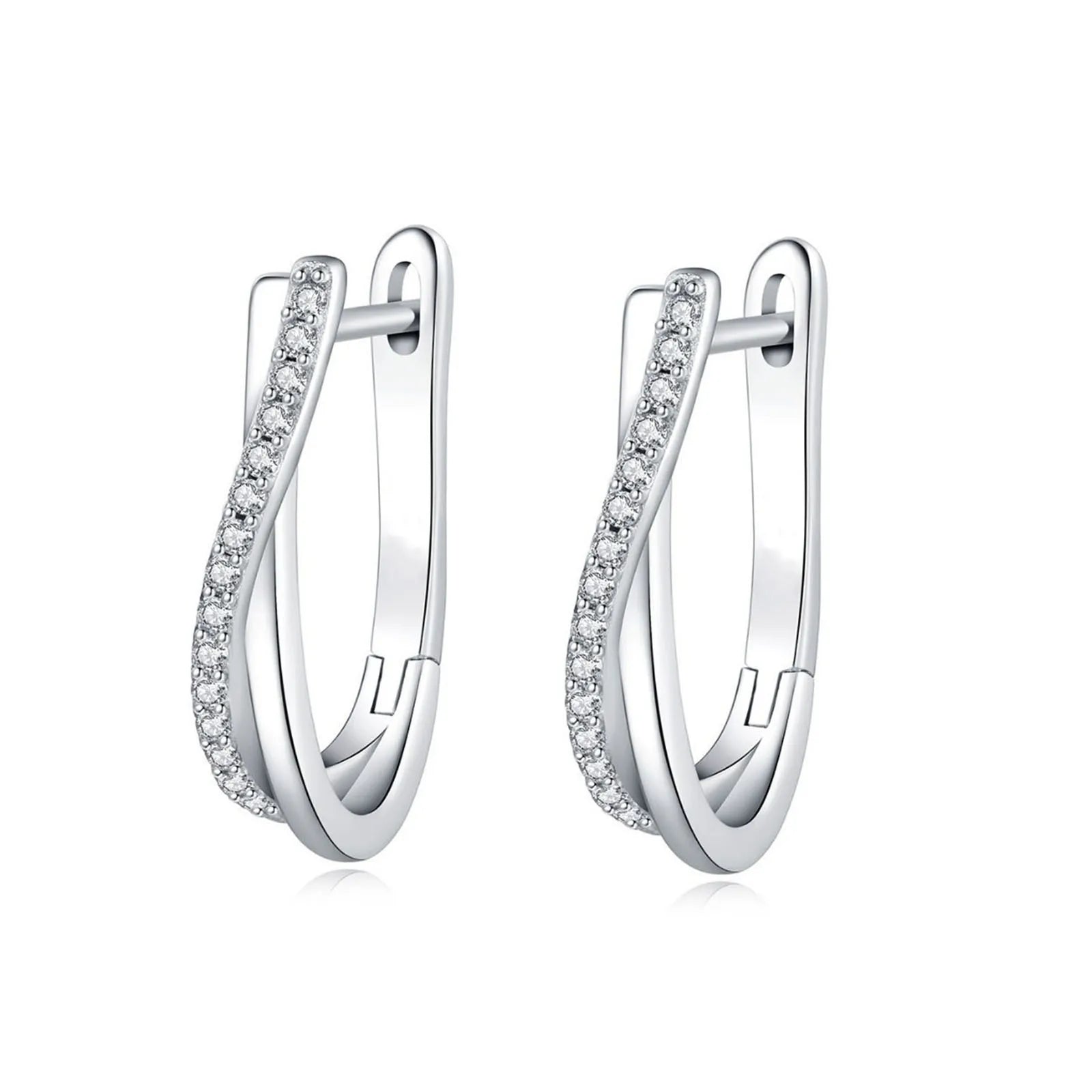 Brincos de Argola em Prata Lei 925 com Zircónia