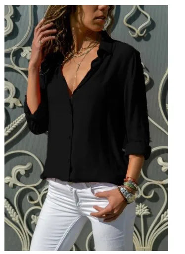 Camisa Feminina Premium em Chiffon — Elegância Moderna para um Estilo Sofisticado