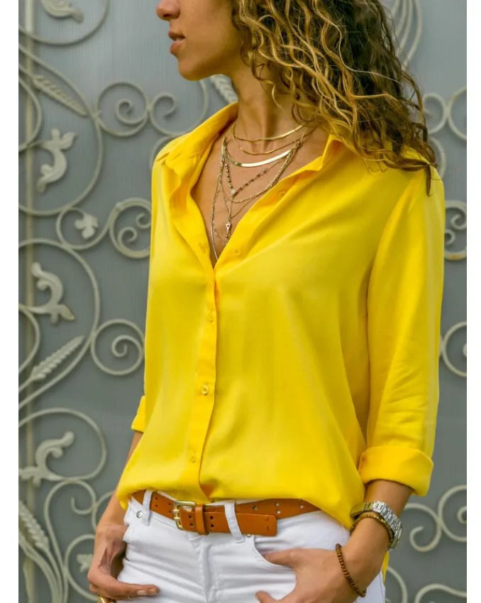 Camisa Feminina Premium em Chiffon — Elegância Moderna para um Estilo Sofisticado