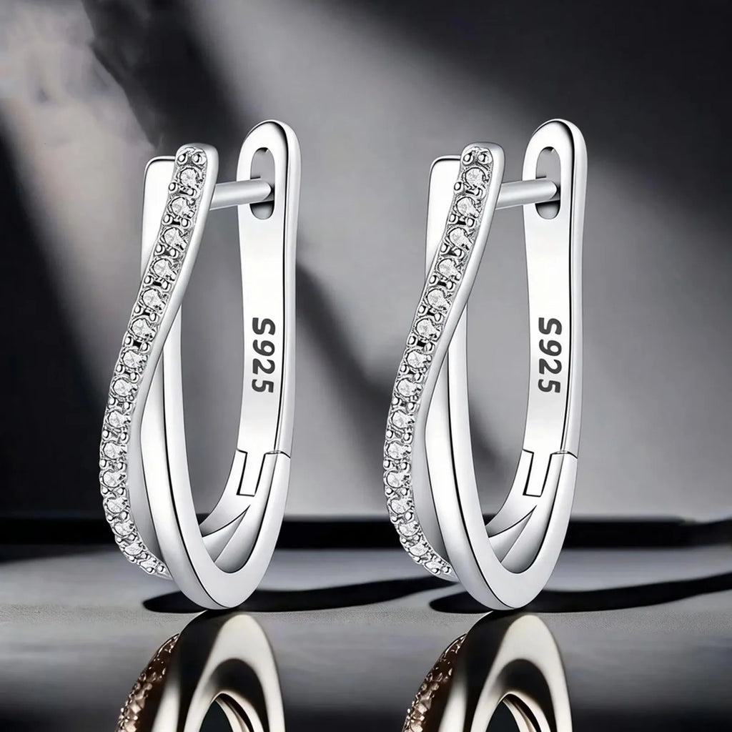 Brincos de Argola em Prata Lei 925 com Zircónia