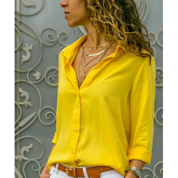 Camisa Feminina Premium em Chiffon — Elegância Moderna para um Estilo Sofisticado