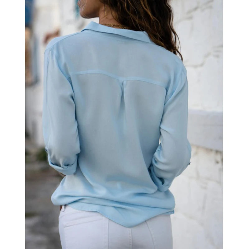 Camisa Feminina Premium em Chiffon — Elegância Moderna para um Estilo Sofisticado