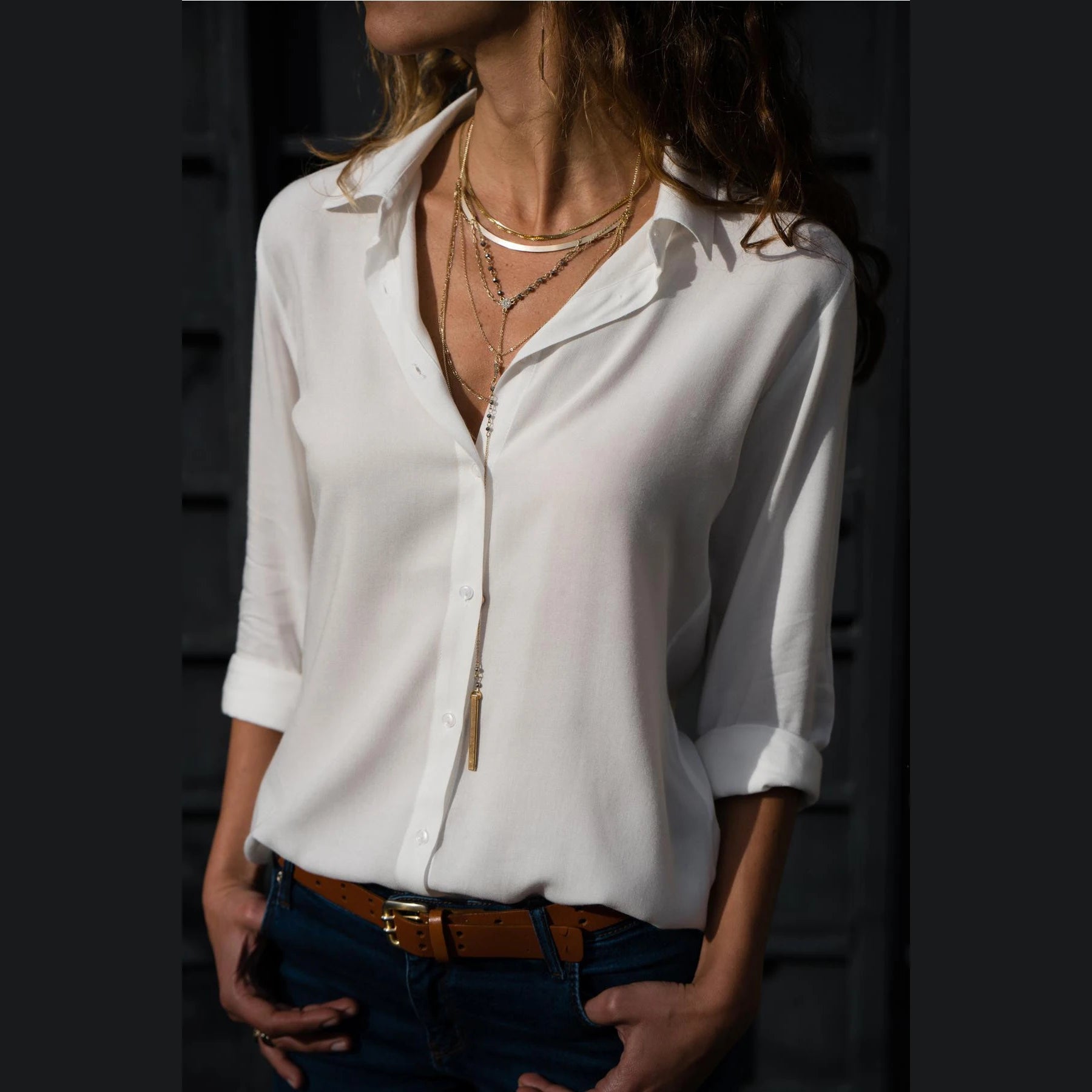 Camisa Feminina Premium em Chiffon — Elegância Moderna para um Estilo Sofisticado